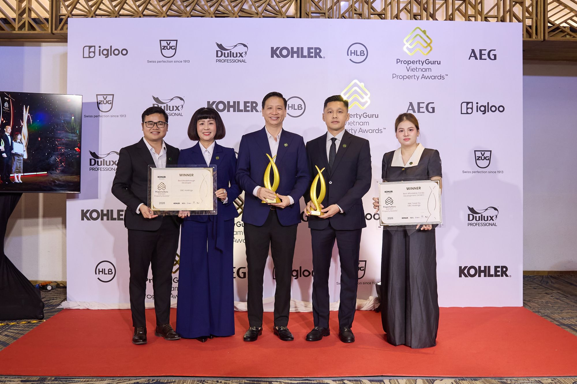 OBC Holdings lập cú đúp tại giải thưởng bất động sản quốc tế PropertyGuru 2026